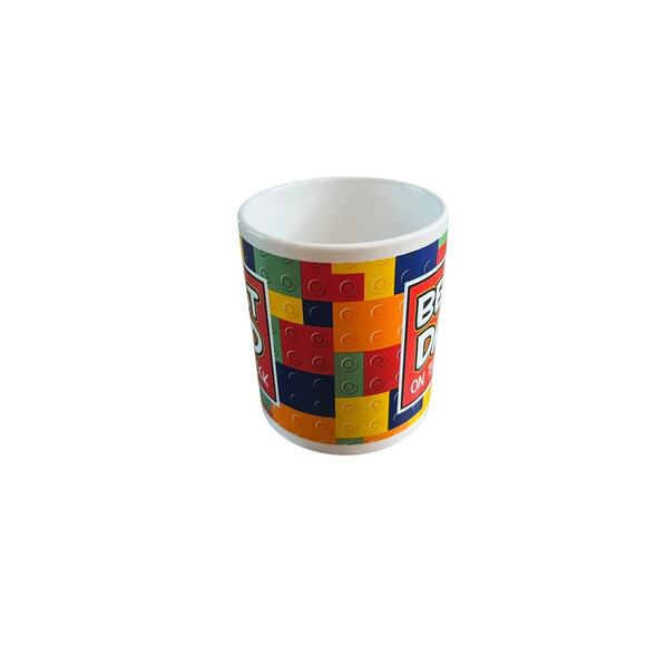 Collectible Coffee Mug 'Best Dad on the Block' Building Block Design - Picture 4 of 6